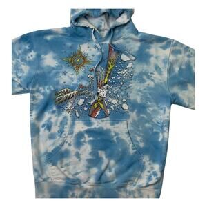 Teton Gravity Research Adult Large Tie Dye Grateful Dead Logo Hoodie Sweatshirt